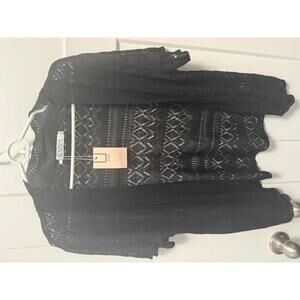 NWT Black open front short sleeve cardigan size XL